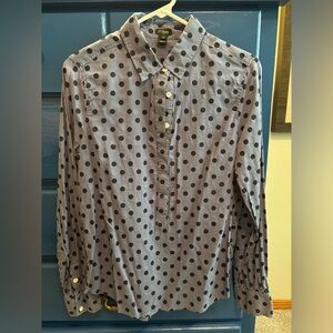 J-CREW Steel Blue and Navy Button Down Blouse 
Size Small, Women’s
100% Cotton